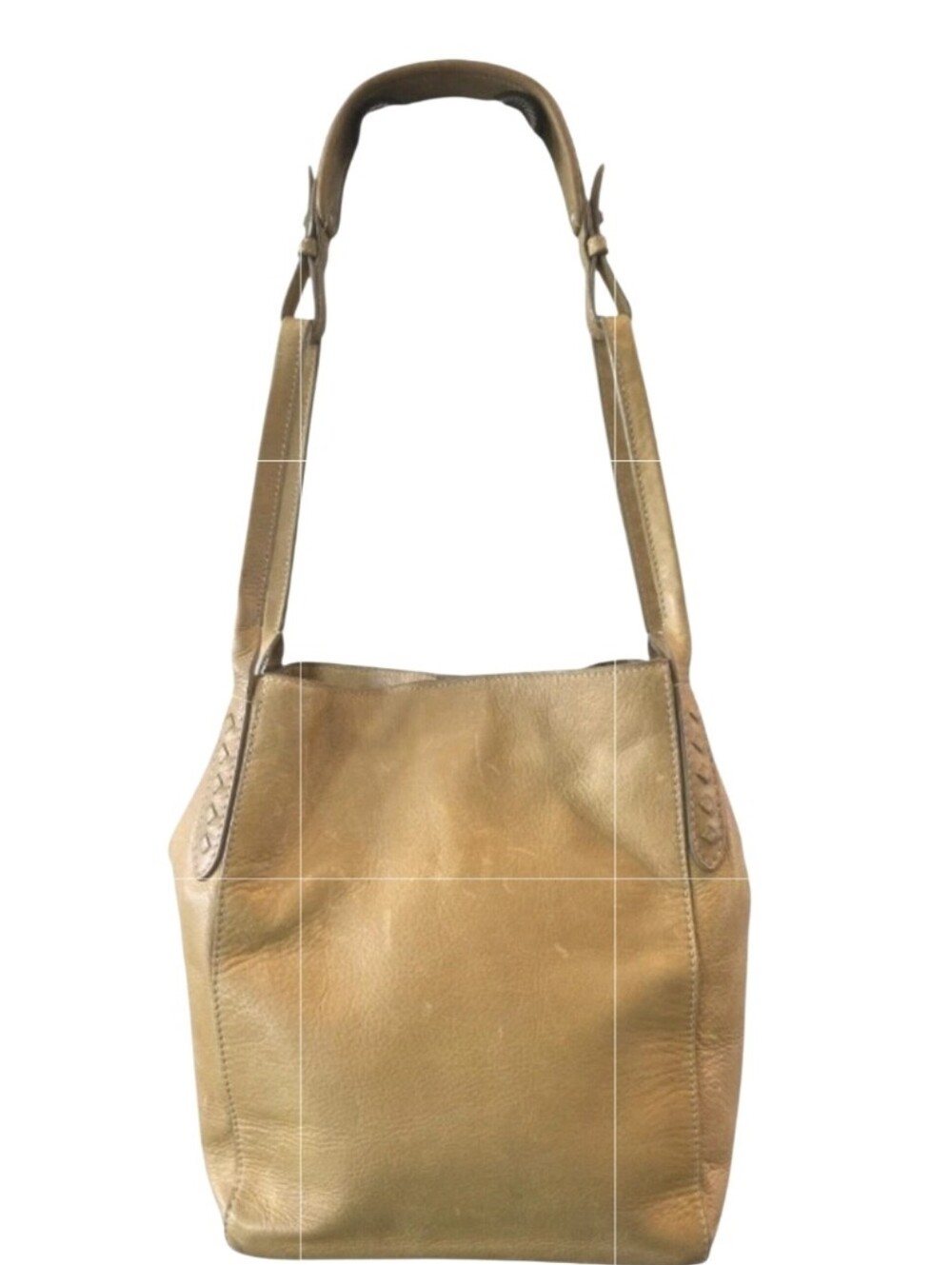 Womens Frye Reed Leather Hobo Shoulder Tote Bag Purse Handbag Yellow Distressed